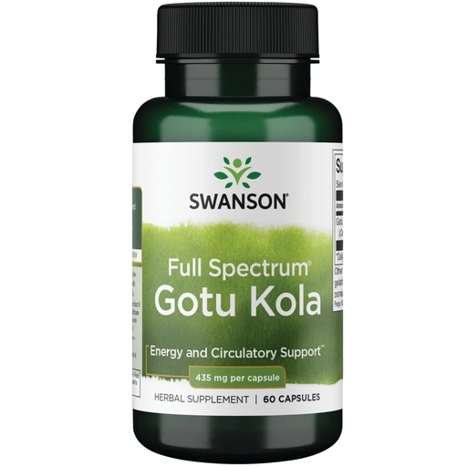[BRSWIYINO5YAICT6] Swanson Gotu Kola 435 Milligrams 60 Capsules | Ancient Energizing Herb that Supports Vascular Health and Healthy Blood Flow, Easy-to-Swallow Capsules