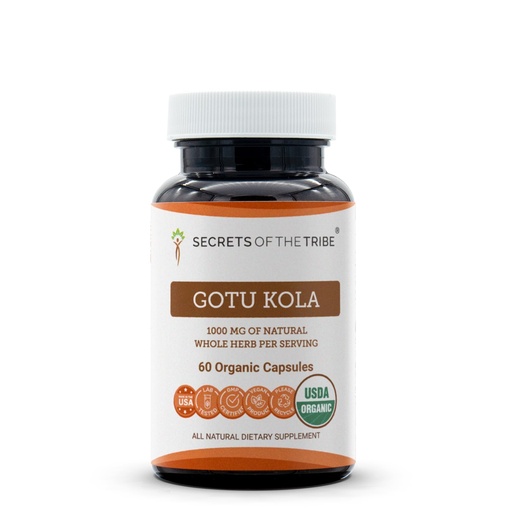 [BRSRAATYCMMQGFA3] Secrets of the Tribe Gotu Kola USDA Organic Capsules | Certified Organic Vegetarian Capsules, Herbal Dietary Supplement | Centella asiatica Dried Herb (60 Count)
