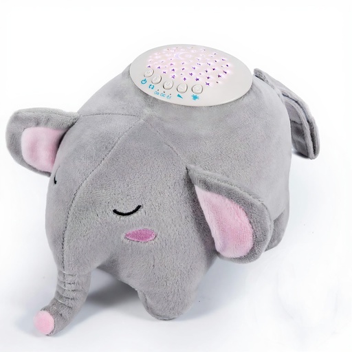 [BRSRGYALCB4AG3TK] BEREST Baby Elephant Soother Toy with Starry Night Light Projector, Shushing Heartbeat Plush Stuffed Animal with Lullaby Music & White Noise for Newborn Sleep Aid, Perfect Infant Shower Gift