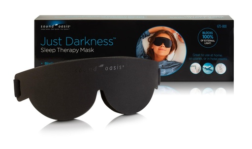 [BRSRGCQQDJ4GE3QU] Sound Oasis® Just Darkness™ Sleep Mask Light Blocking Eye Mask - GTS-800 | With Contoured Eye Pockets Adjustable Strap Soft Foam Comfortable Travel Sleep Aid