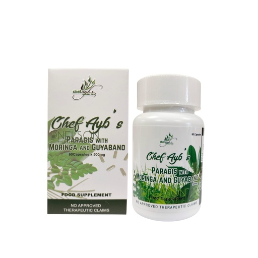 [BRSRECTROQHQ2ETZ] Chef Ayb’s Paragis with Moringa and Guyabano — Natural Herbal Supplement | 60 Vegetable Capsules x 500 mg | Made with Paragis, Moringa & Guyabano Leaf Powder