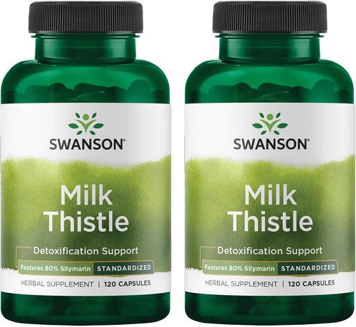 [BRSRMEIFO4GQMF3Z] Swanson Milk Thistle (Standardized) - Herbal Liver Support Supplement w/ 80% Silymarin - Natural Formula Helping to Maintain Overall Health & Wellbeing - (120 Capsules) (2 Pack)