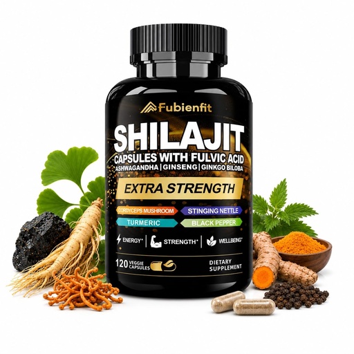 [BRSRAZT7AQJQYCY4] Shilajit Capsules with Fulvic Acid | 8-in-1 Botanical Blend, 120 Veggie Capsules