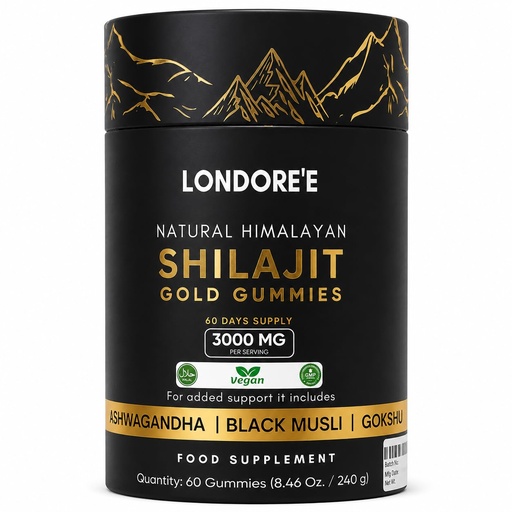 [BRSRE2QBDIJQICD6] Himalayan Shilajit Gold Gummies 3000mg – Vegan Sugar‑Free Daily Energy Support with KSM‑66 Ashwagandha Musli & Gokshura – Natural Mineral Rich Adaptogen Gummy Formula for Balance & Wellness – 60 Count
