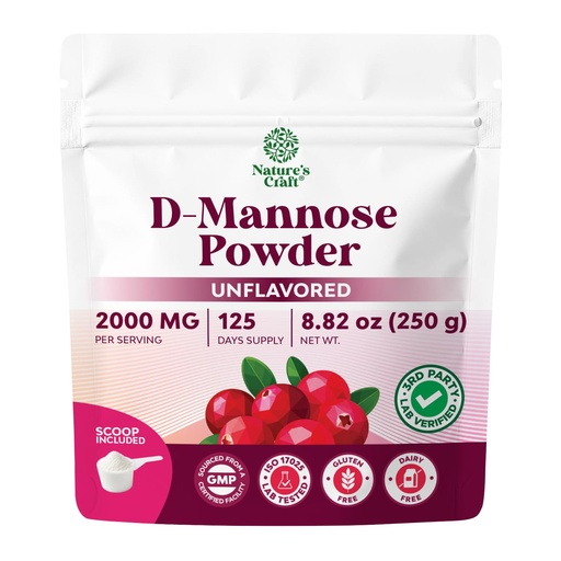 [BRSRYYAPA4PB6ADP] D Mannose Powder for Urinary Tract Health - Support Bladder Health with Premium D-mannose - Unflavored - Gluten and Soy Free - Dissolves Easily - Cleanse and Protect Urinary Tract - 8.82 oz (250 g)