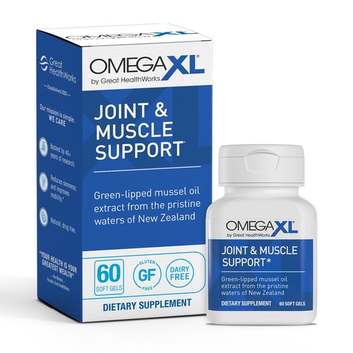 [BRSWI2YZOV7WO23C] OmegaXL Joint Support Supplement, for Relief - Natural Muscle Support, Green Lipped Mussel Oil, Soft Gel Pills, Drug-Free, 60 Count