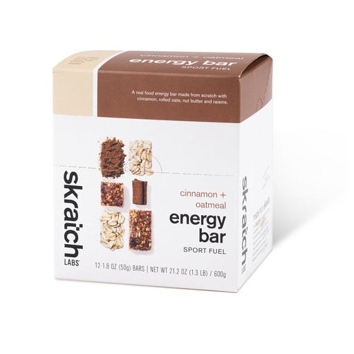 [BRSRABITAB6GKDTU] Skratch Labs Energy Bars, Cinnamon Oatmeal, 12 Pack | Sports fuel for endurance, running and hiking, plant based real ingredients, non-GMO, gluten free, soy free, vegan, kosher