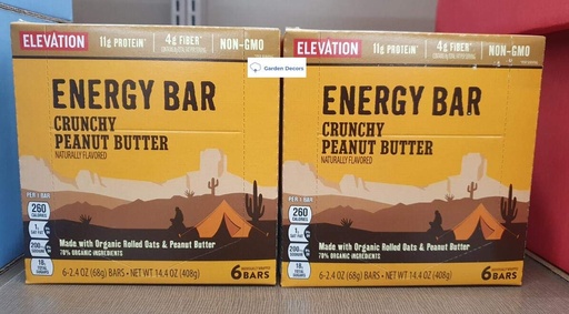 [BRSW2YD4DMIQOEYY] Elevation Energy Bar Crunchy Peanut Butter 14.4oz 408g (2 Boxes)