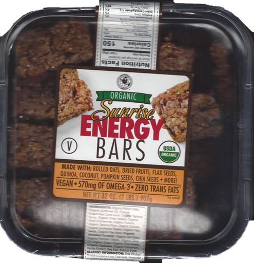 [BRSWYFQCBNYRG3I7] Universal Bakery Organic Sunrise Energy Bars, 32 Ounce