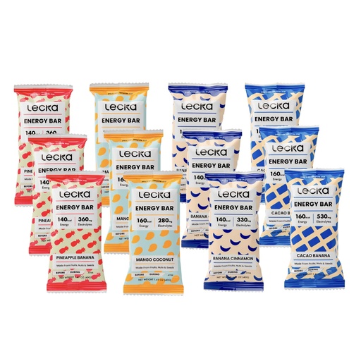[BRSREYI3A4OQ42DB] Lecka Energy Bar, 12 Bars | Natural Energy from Tropical Fruits, Vegan, Gluten Free (12 Bars, Variety Pack)