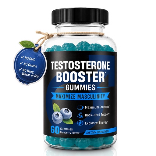 [BRSRYZI6OYCQ2ELA] Ninsiec Testosterone Booster Gummies, Male Enhancing Supplement, Enlargement Gummies for Men, Male Enhancement Chews Energy, Strength, Stamina, Endurance, Performance, Natural Blue Berry Chews -60