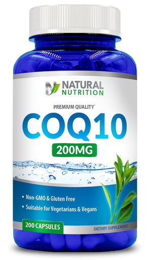 [BRSROC34C4FGMA3O] Generic Natural Vitamin Coq10 200mg, 200 Capsules, Quick Absorption - Gluten Free & Non-GMO
