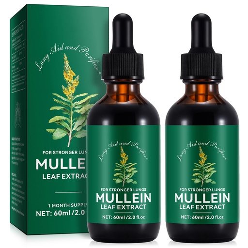 [BRSRA2YKCIFRGEQ7] HUYEHF Mullein Drops, Mullein Leaf Extract Drops for Lungs Cleanse and Phlegm, Fast Absorption Powerful Mullein Extract for Stronger Lungs (2)