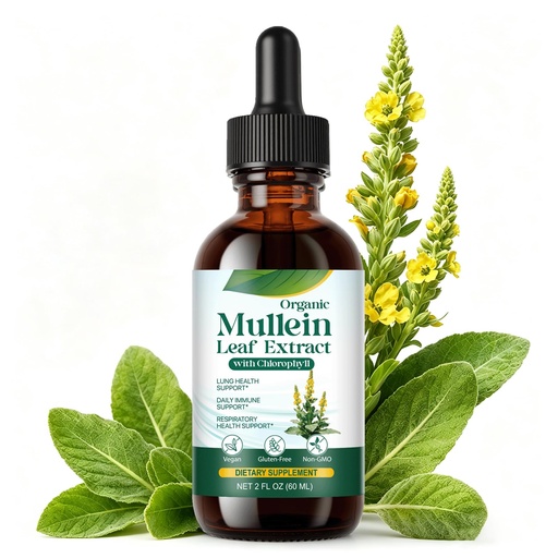 [BRSRYZYLCIBWG23G] Mullein Leaf Extract for Lungs - Better Lung Mullein Drops for Lungs | Support Lung Cleanse | Healthy Breathing| Natural Supplement, Tincture Drops | Non-GMO, Vegetarian | 1 Month Supply