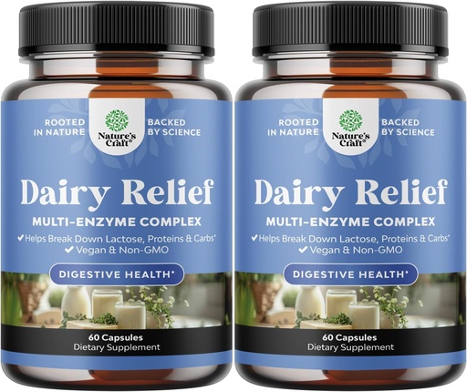 [BRSRAFI5CUHQ2FDD] Lactose Intolerance Pills 120 Days Supply - Fast Acting Dairy Digestive Enzymes - Dairy Relief Pills for Digestion, Bloating, Gas and Carb Protein - Digestion Supplement for Lactose Intolerance Relief