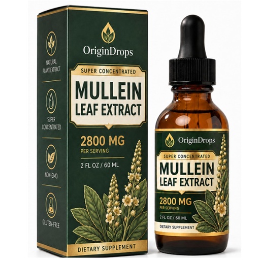 [BRSRY2YCBMBAO33Z] Origin Drops Mullein Drops for Lungs, Super Concentrated Herbal Liquid Formula with Plant-Based Ingredients, Natural Botanical Supplement for Daily Wellness Support, 2 Fl Oz