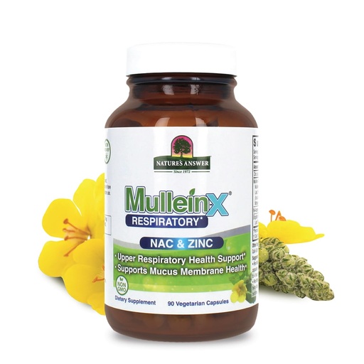 [BRSREHT5BYFQK3AZ] Nature's Answer MulleinX® Respiratory, NAC & Zinc, 90 Vegetarian Capsules