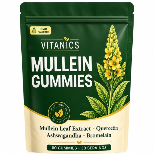 [BRSRY2Y2AQAR43AV] Vitanics Mullein Gummies, Mullein Leaf Extract Supplement, 60 Count | Mullein leaf extract gummies with a convenient format, designed for a simple daily supplement routine and easy use