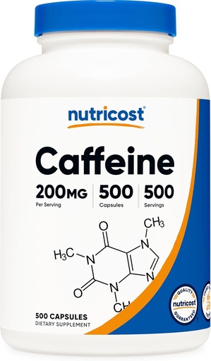 [BRSWKFQPCINAEEQ3] Caffeine Pills, 200mg Per Serving (500 Caps)