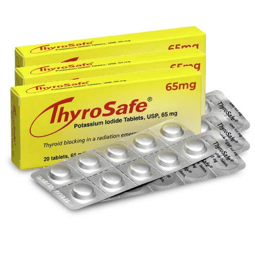[BRSRAAI6BMPRMALK] ThyroSafe 65mg Potassium Iodide Tablets (60 Pack) - Protects Your Thyroid from Nuclear Radiation Exposure