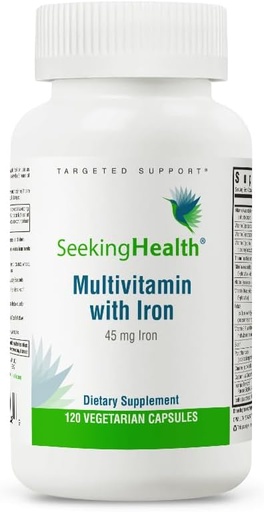 [BRSWIF32BIDRKDTG] Seeking Health Multivitamin with Iron, 45 mg Chelated Iron, Active B Vitamins Plus L-5-MTHF, Supports Healthy Immune System and Energy Production, Vegetarian Capsules (120 capsules)*