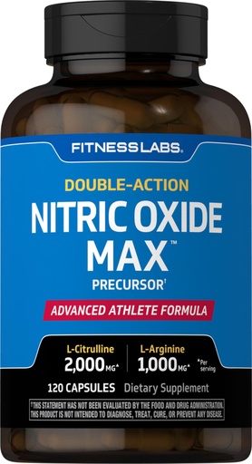 [BRSWI2QCBYOGC23E] Fitness Labs Nitric Oxide Supplement | 3000mg | 120 Capsules | Nitric Oxide Pre Workout Athlete Formula | with L Arginine and L Citrulline | Triple Action | Non-GMO