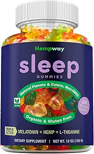 [BRSWYEDYPINWKAD5] Hemp Sleep Gummies Triple Action | Promotes Healthy Sleep | Relaxes Body & Mind | Made in USA | 5mg Melatonin | 200mg Hemp | 10mg L-Theanine | 60 Organic Gummies