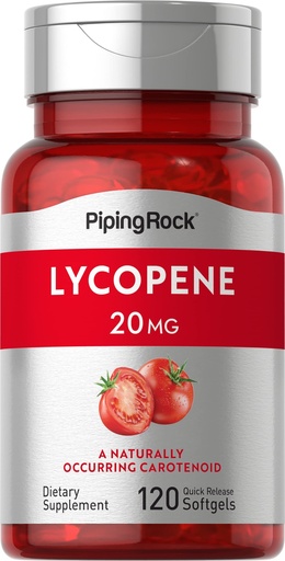 [BRSWIHQFB4PB6GA5] Piping Rock Lycopene Supplement | 20mg | 120 Softgels | Naturally-Occurring Carotenoid | Non-GMO, Gluten Free