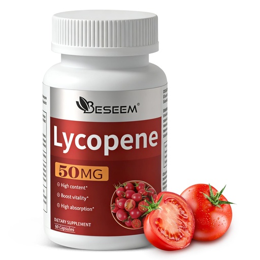 [BRSRGHQRAUDQ2ELU] Men‘s Lycopene Softgels with Saw Palmetto & Pumpkin Seed Oil – Prostate Health Support & Nutrient Complex with Zinc, Vitamin B6, B12, Copper – 60 Capsules