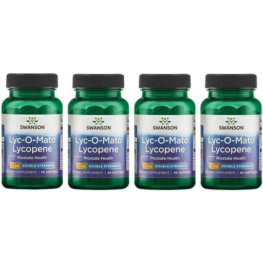 [BRSRYZYNOYFRY2TD] Swanson Double-Strength LYC-O-Mato Lycopene, 20 mg, 60 Softgels, 4 Pack | Proven Support for the Prostate, a Full Spectrum Antioxidant with a Patented Formula for Enhanced Biological Activity