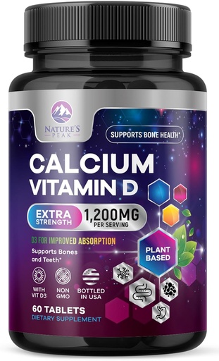 [BRSRMCT6AEFA4E3A] Calcium 1200 mg amb D3, Calci suplementaris, Bone, Implementació de Salut de l'Imne, Calci suplementaris amb D per Dones i homes, Calcibles de la natura de Calcci - 60 taules