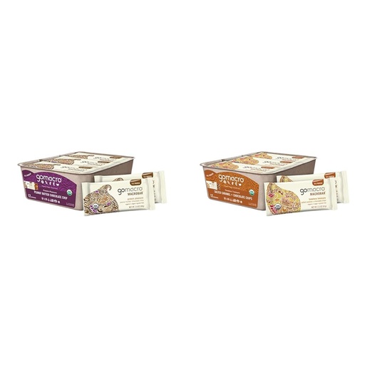 [BRSREYACOEFB4AI7] GoMacro MacroBar Organic Vegan Protein Bars Bundle- Peanut Butter Chocolate Chip (12 Count) & Salted Caramel + Chocolate Chips (12 Count)
