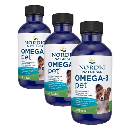 [BRSRY2QECEIGY3TF] Nordic Naturals Omega-3 Pet, Unflavored - 2 oz - 294 mg Omega-3 Per One mL - Fish Oil for Small Dogs & Cats with EPA & DHA - Promotes Heart, Skin, Coat, & Immune Health (Pack of 3)