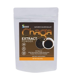 Chaga Mushroom Extract Powder 4 oz, Freeze Dried Wild Siberian Chaga | Antioxidant for immune support and digestion, blend into coffee, tea or smoothies, caffeine-free, non-GMO, no fillers