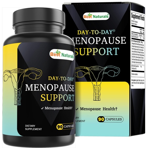 [BRSRACACOAMGOAY4] Best Naturals Day-to-Day Menopause Supplements for Women with Ashwagandha, Dong Quai, Chastberry, Kelp, Red Raspberry, Black Cohosh & BioPerine 90 Veg Capsules