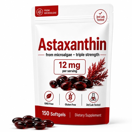 [BRSRYZQ3CV5RGFAU] NuvaPure Astaxanthin 12mg Antioxidant Supplement, 150 Softgels | Daily Astaxanthin Antioxidant Supplement for Skin, Eye & Immune Health; 12mg, 150 Softgels, Non-gmo, Gluten Free
