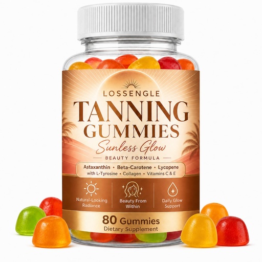 [BRSRY2QHCF6RO3DU] Tanning Gummies with Astaxanthin for Women Sunless Tanning Supplement with Beta Carotene, Lycopene & L-Tyrosine Vegan & Sugar Free