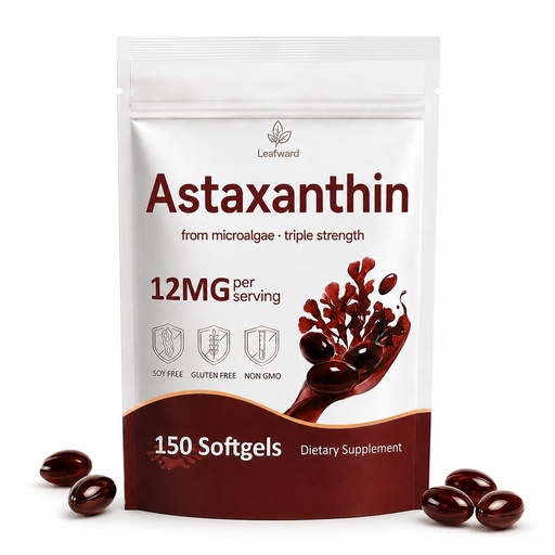 [BRSRGCAQDENRODL7] Astaxanthin Supplements 12mg 150 Softgels, Premium Astaxanthin Antioxidant Supplement, Supports Eye, Skin, Joint, Brain, Heart & Immune System Health, Fresh Microalgae Source, Non-GMO & No Gluten