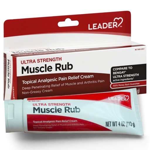 [BRSWGAAZCICGMALZ] Leader Muscle Rub - Fast-Acting, Deep Penetrating Relief for Sore Muscles and Joints, Minor Arthritis and Back Pain Relief, Non-Greasy Formula Topical Analgesic, Camphor, Menthol & Methyl Salic