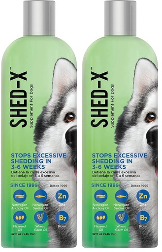[BRSRGGQKA4HBAHTK] Shed-X Liquid Dog Supplement,32oz – 100% Natural – Helps Dog Shedding,Fish Oil for Dogs Supports Skin & Coat,Dog-Oil for Food with Essential Fatty Acids,Vitamins,and Minerals,(Pack of 2)
