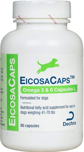 [BRSWGHDYBF6BMHLL] Dechra EicosaCaps Omega 3 & 6 Capsules for Dogs 41-70 lb 60 Count