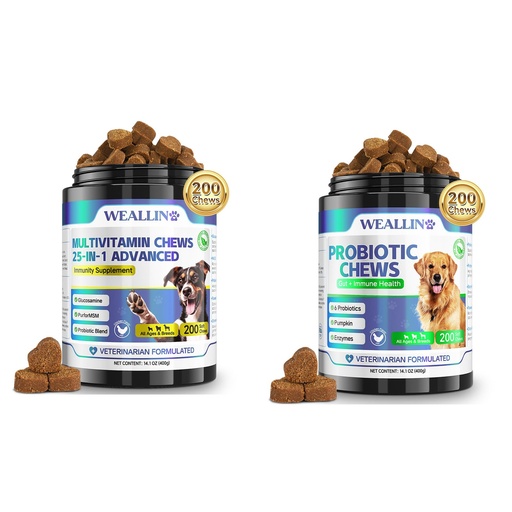 [BRSRAA3RO4NQIYIZ] Dog Vitamins & Dog Probiotic Chews
