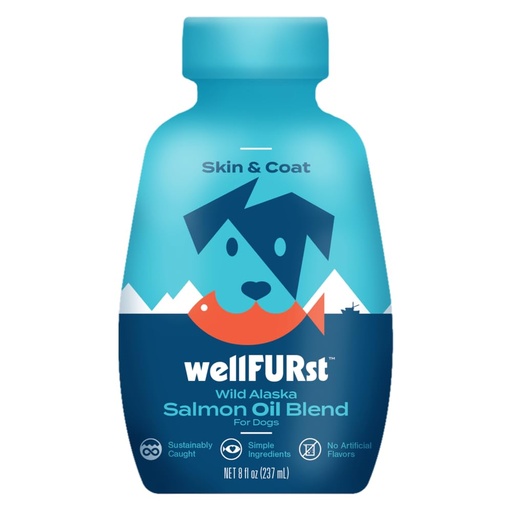 [BRSRGHTQA54GAYIU] Wild Alaska Salmon Oil for Dogs, Omega-3 EPA & DHA Supplement,8oz | Made with Wild Alaska Salmon & Pollock Oil, Rich in Omega-3 EPA & DHA, To Support Healthy Skin, Coat, and Overall Wellness