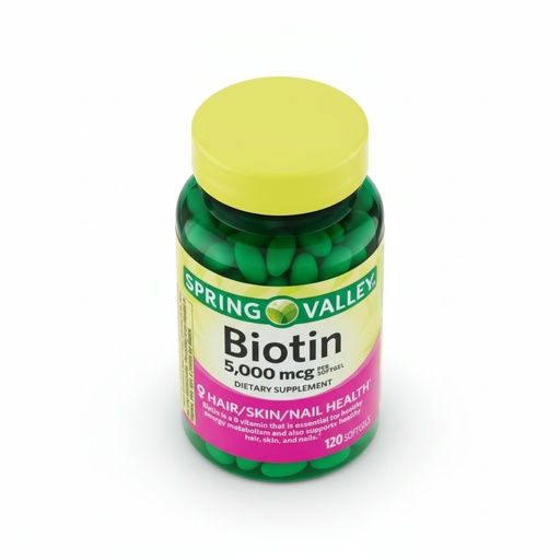[BRSROGIQOYFBUGT7] Biotin 5000 mcg 120 Softgels – High Potency Biotin Supplement, Vitamin B7 for Hair Skin Nails Vitamins for Women, Vitaminas para el Cabello (Pack of 1)