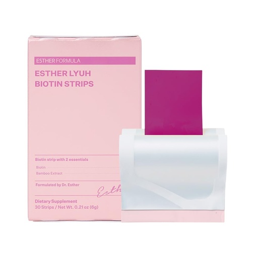 [BRSRGAD5BYDRY3D7] ESTHER FORMULA Biotin Strips (30 ct) - Fast-Absorbing Oral Strips | Biotin Supplement with Bamboo Extract for Healthy Hair, Strong Nails & Beauty Support, Sugar-Free