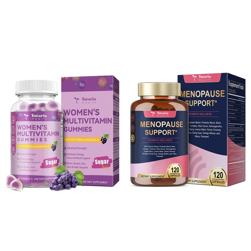 [BRSRGZARCQCWGYDF] Totaria Menopause Capsules for Women & Multivitamin Gummies for Women (Grape Flavor)