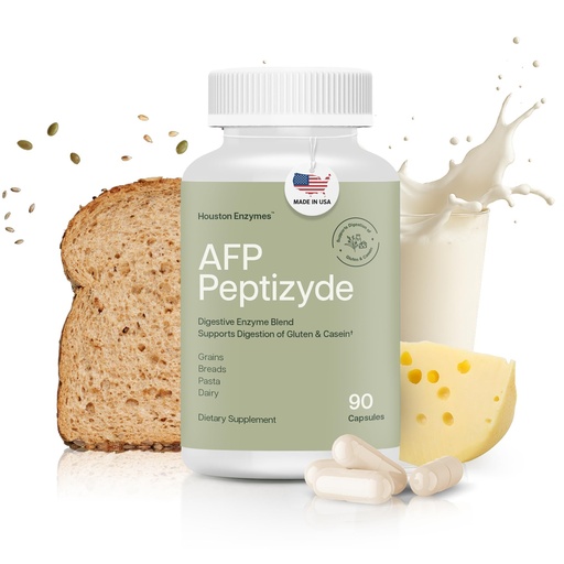 [BRSWIYYHDMCGCEAV] Houston Enzymes AFP Peptizyde - Digestive Enzyme Combination for Protein, Casein & Gluten Proteins - Digestive Enzymes for Women and Men (90 Capsules)