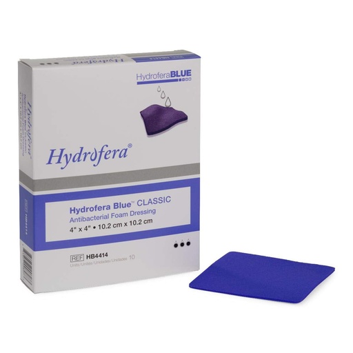 [BRSWIYQ7AAIB6CQ5] Hydrofera Blue Bacteriostatic Foam Dressing 4" X 4", Box of 10