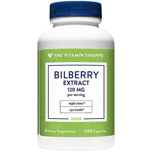[BRSWIYTYOEDROFLK] The Vitamin Shoppe Bilberry Extract 120MG, Antioxidant that Promotes (240 Capsules)