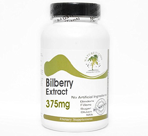 [BRSWK2YLB4BA2ADY] Bilberry Extract 375mg ~ 200 Capsules - No Additives ~ Naturetition Supplements